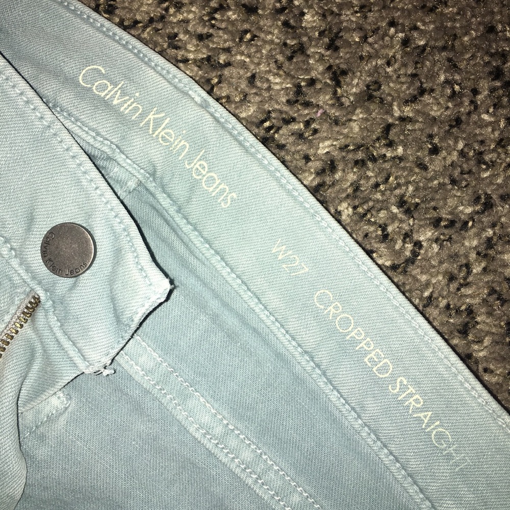 Mint green Calvin clean jeans